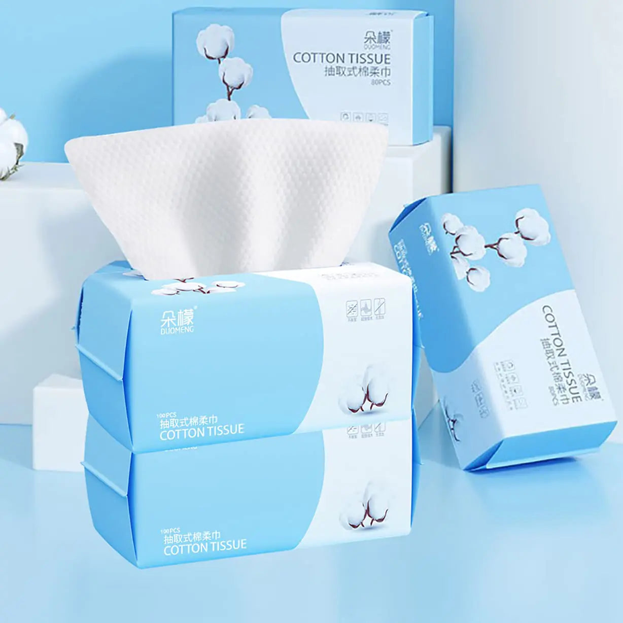 Cotton Facial Dry Wipes 100 Count